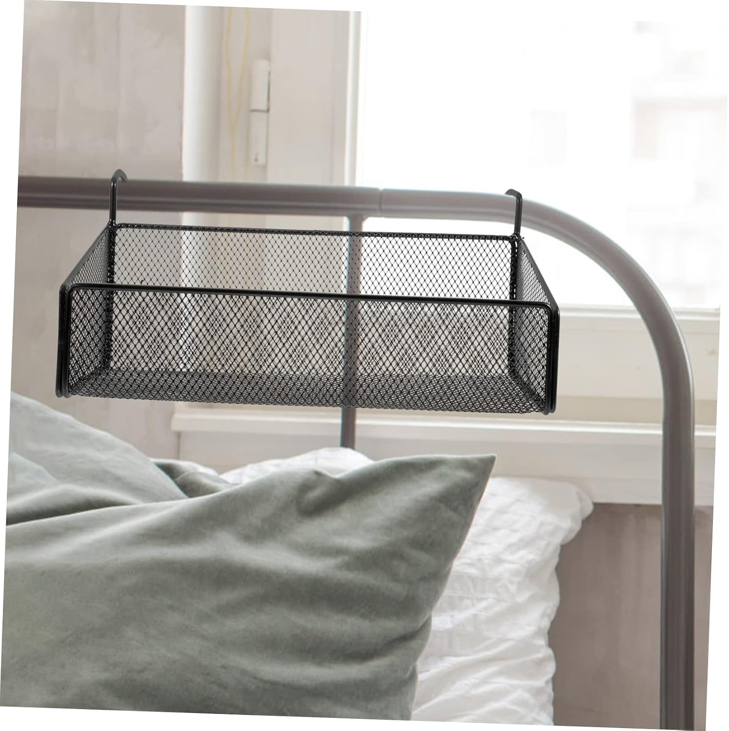 SOLUSTRE Hanging Iron Storage Basket for Home Kitchen, Black Space Saving