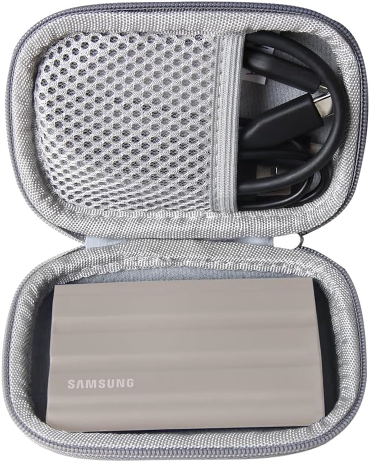 M.G.R.J® Portable Carrying Case Cover for Samsung T9 / T7 Shield Portable SSD, USB 3.2 Gen2 External Solid State Drive 500GB 1TB 2TB 4TB (Hard|EVA|Black)【Not for T7 / T7 Touch】