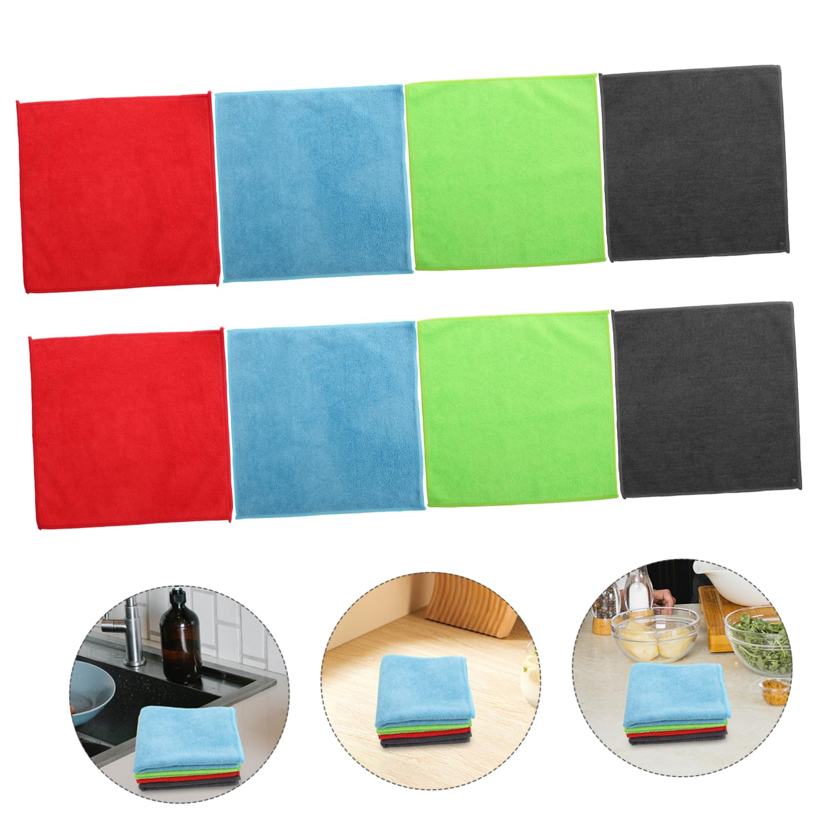 24 Paños de Limpieza de Microfibra Suaves y Absorbentes para Cocina y Secado Automático de Coches, Toallas Multiuso para Limpieza y Detallado