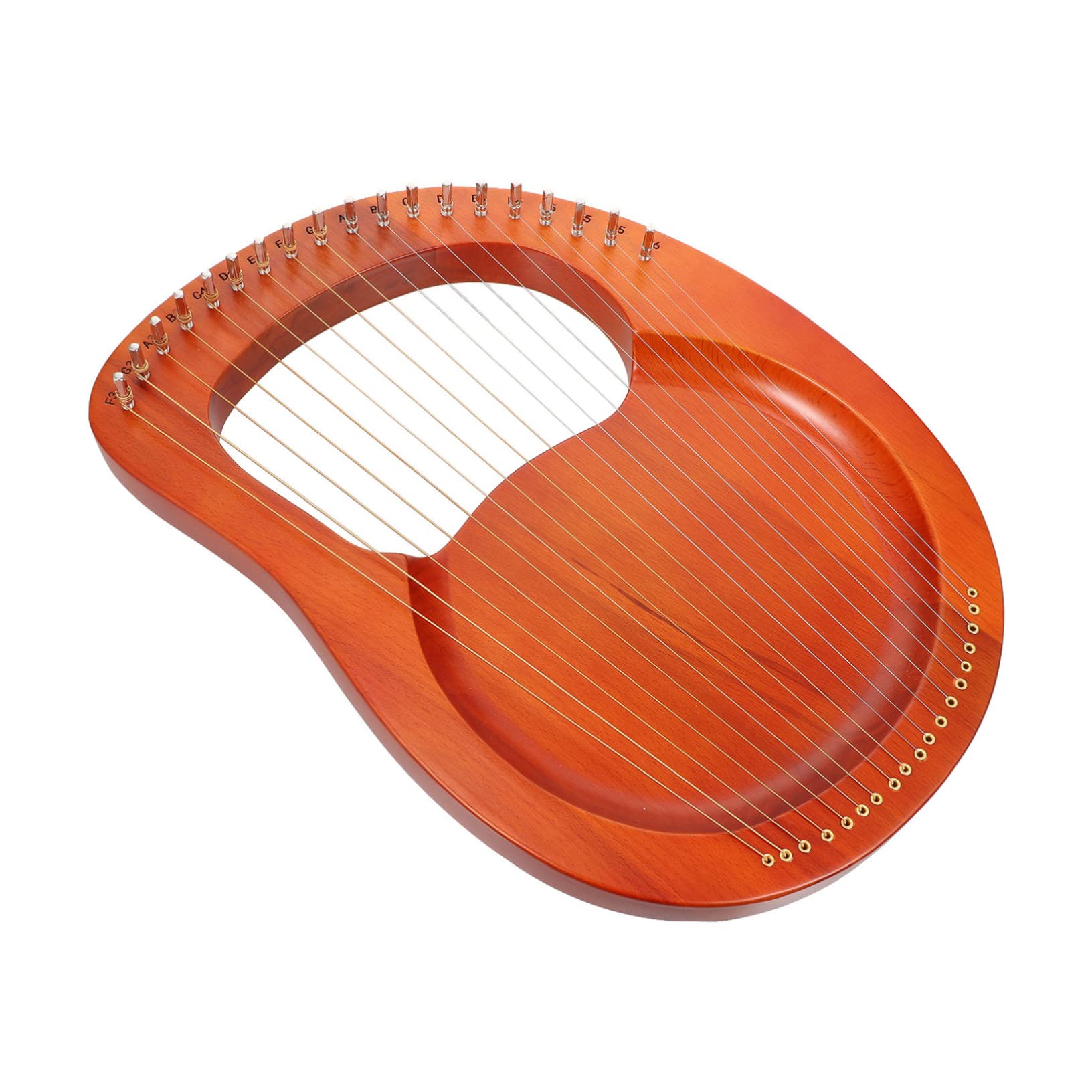 VANZACK 1Set String Solid Wood Lyre Harp Handheld Ancient Style Musical Instrument for Beginners and Intermediate Players Includes Extra Picks Wood Color Finish