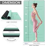 Gruper Yoga Mat Non Slip TPE Extra Wide Yoga Mat with Alignment Mark, 72"L x 32"W x 0.32"/0.24"Th (183cm x 80cm x 8mm/6mm), Anti-Tear Exercise Mat with Carrying Strap and Bag, Workout Mats for Yoga, Pilates
