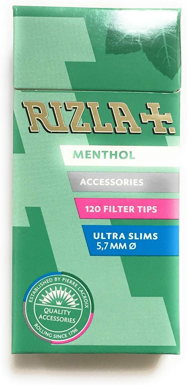 Rizla Menthol Ultra Slims Filter Tips 120 Tips Per Pack 5 Packs (600