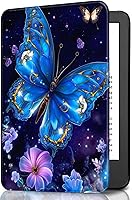 Vista 57 de Funda para Kindle básico de 6 pulgadas (11.ª generación), múltiples ángulos, piel sintética, delgada, con función de encendido y apagado automático