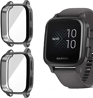 Giaogor Schutzhülle Kompatibel mit Garmin Venu SQ, Flexibles TPU Vollschutz mit Displayschutzfolie Kratzfest Displayschutz...