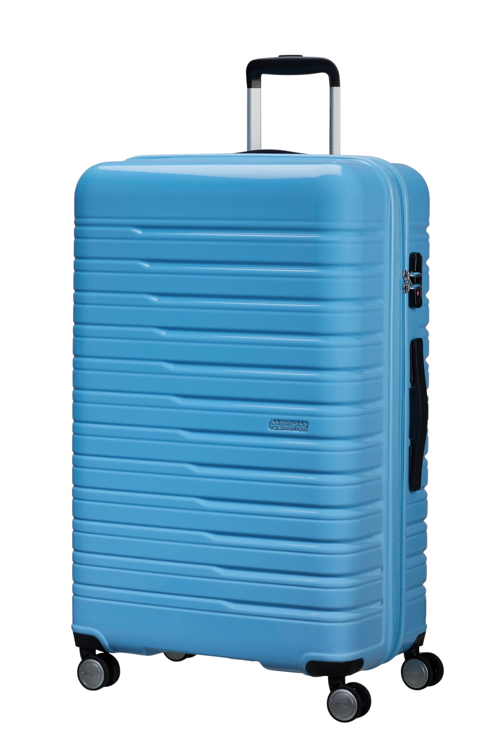 American Tourister Flashline Pop - Spinner L, Suitcase espandibile, 78 cm, 100/109 L, blu (blu nuvoloso)