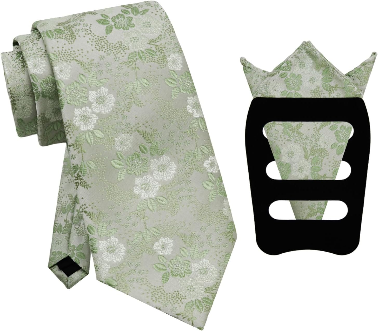 Floral Ties for Men, Self-tied Mens Floral Ties with Pocket Square Holder Flower Tie for Wedding Banquet Party Prom