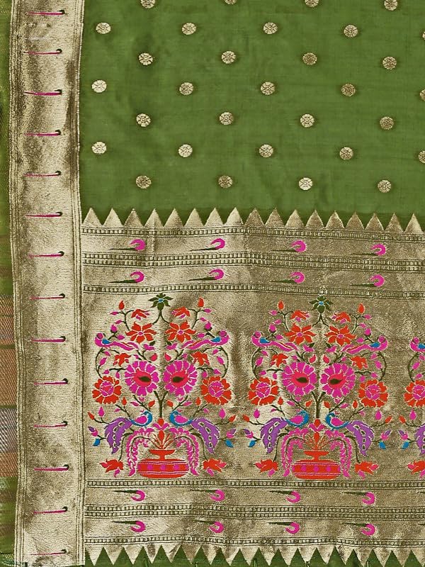 Image of DEVANGI Women's Woven Banarasi Silk Dupatta /Chunni For Women, Floral Print 1 Meter Wide and 2.3 Meter Length Printed Designer Dupatta /Chunni For Girls
