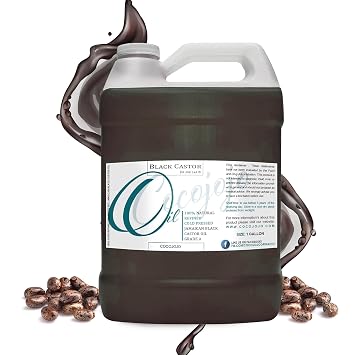 cocojojo Jamaican Black Castor Oil - Organically Sourced, Cold Pressed, Virgin, Premium Grade A for Hair Growth, Skin, and Eyelashes 1 gallon