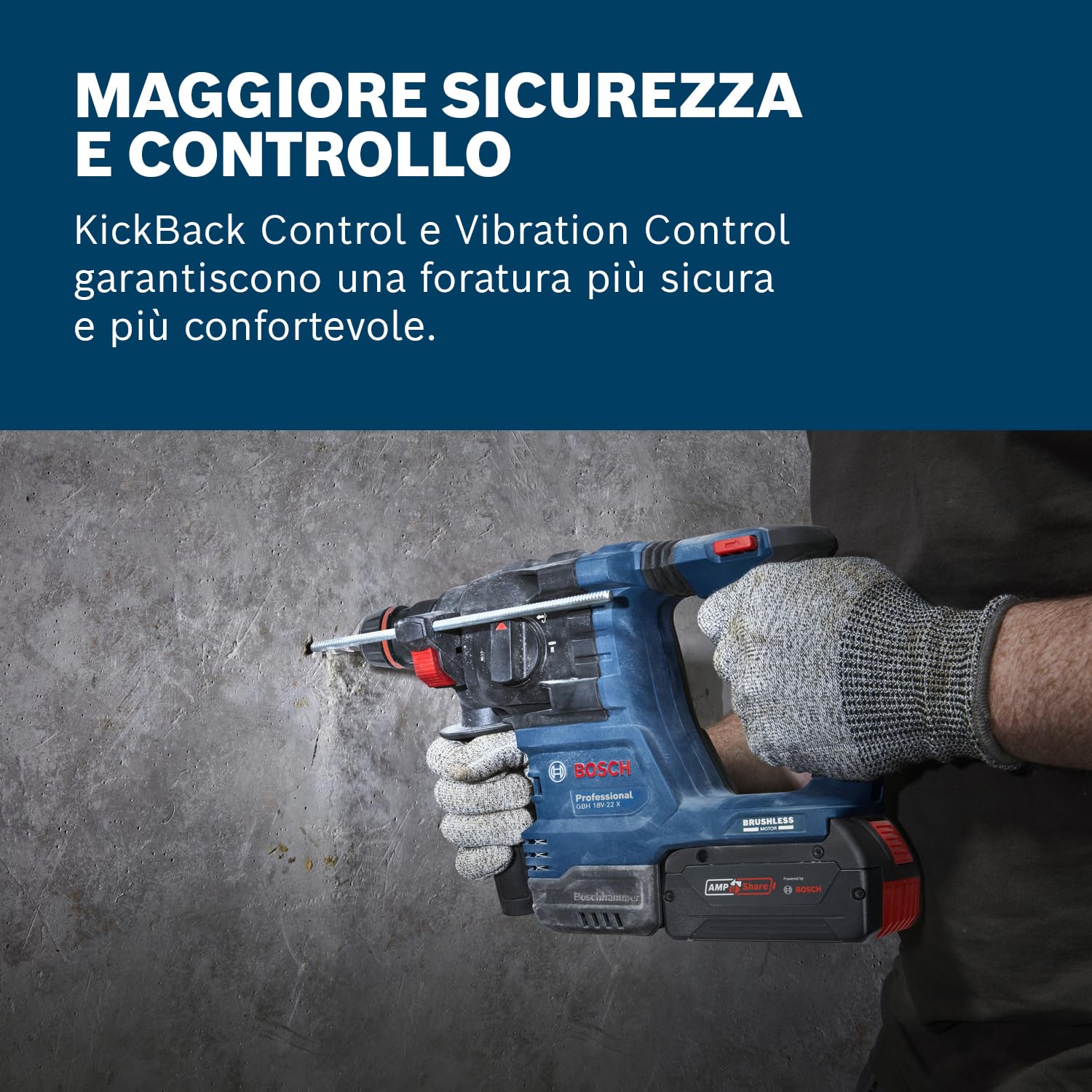 Bosch Professional 18V System Martello perforatore a batteria GBH 18V-22 X (incl. incl. L-BOXX 136)
