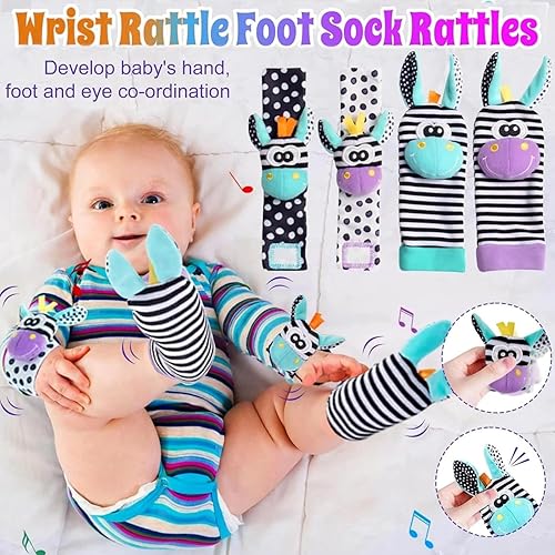 Miniatura 7 de Sonajeros para bebés de 0 a 6 meses  Juguetes suaves para bebés y sonajeros de dentición para recién nacidos, 3-6 y 6-12 meses  Lindos calcetines de