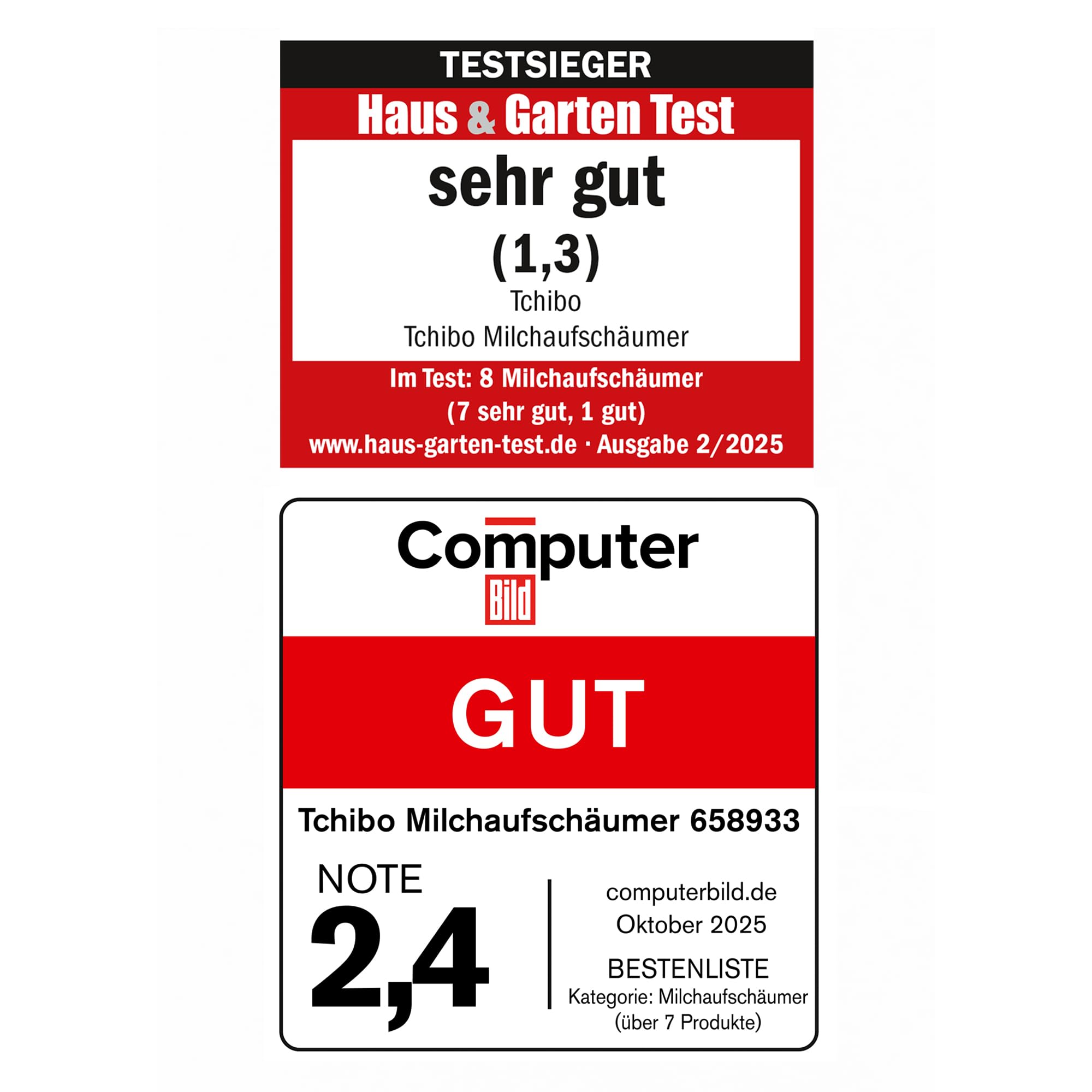 Tchibo elektrischer Milchaufschäumer, 130ml Fassungsvermögen, aus rostfreiem Edelstahl, Antihaftbeschichtung, warmer und kalter Milchschaum, für Latte Macchiato, Cappuccino und Kakao (Schwarz)