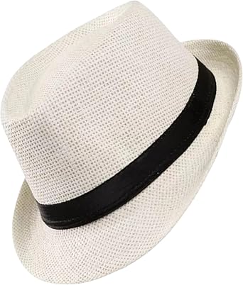 Has r F tr  apka, Beyaz, Siyah Bantl , Unisex Yaz Panama Tarz ,  apka