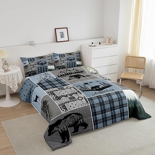 Miniatura 14 de Castle Fairy Juego de edredón de ciervos con cuernos de ciervo, juego de ropa de cama tamaño individual, juego de ropa de cama de caza con flechas