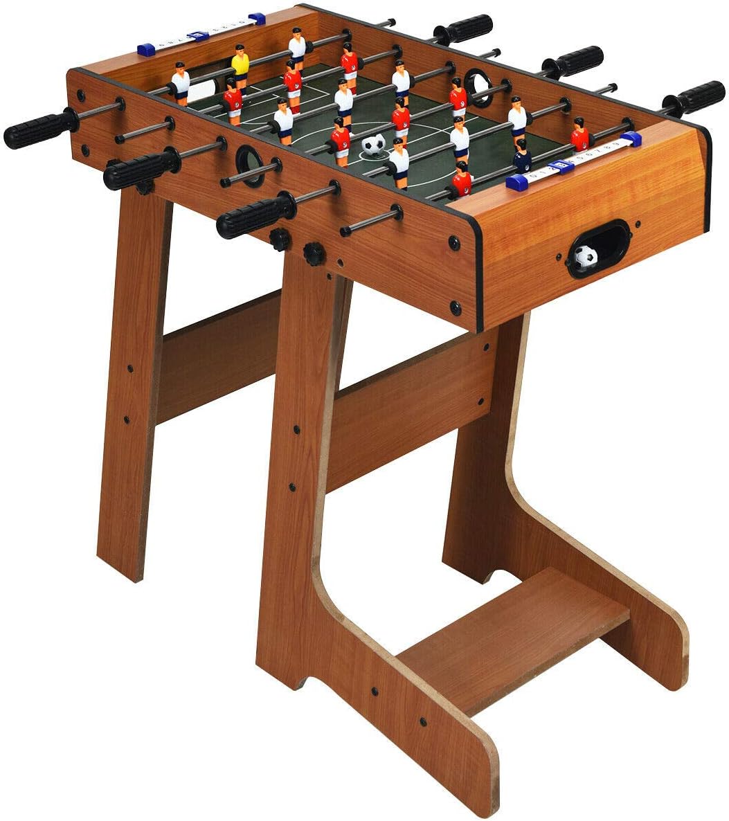 HPW Folding Design Foosball Table Indoor Soccer Game Table 6 Rods with 18 Keepers Suitable for Family Game Night Arcades Game Room Bars Parties Ideal for Children 8+ Years