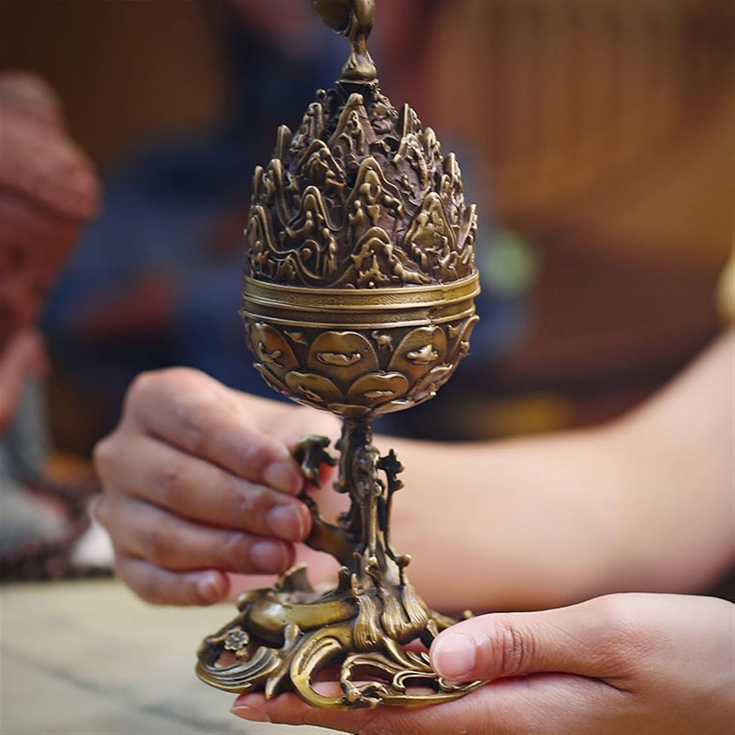 Incense Burner Upscale Copper Aromatherapy Stove Home Retro Fragrance Holder Office Study Desktop Decoration and Decorations Incense Holder