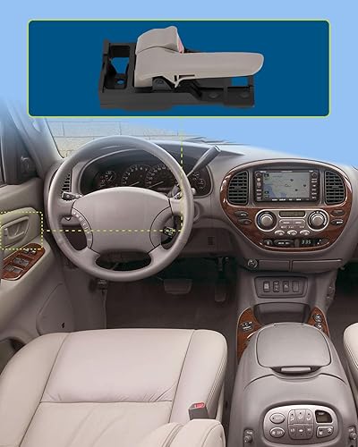 Miniatura 7 de LUJUNTEC Manijas de puerta interiores delantera interior lado izquierdo del conductor para 2000-2006 para Toyota Tundra - 2 piezas grises -