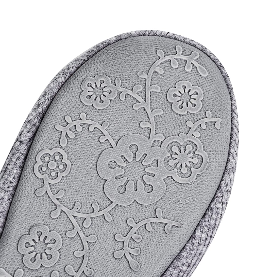 Ballerines Femme Confortable, Chaussons Pantoufle d'été et d'Hiver en Coton, Pantoufles Fermées