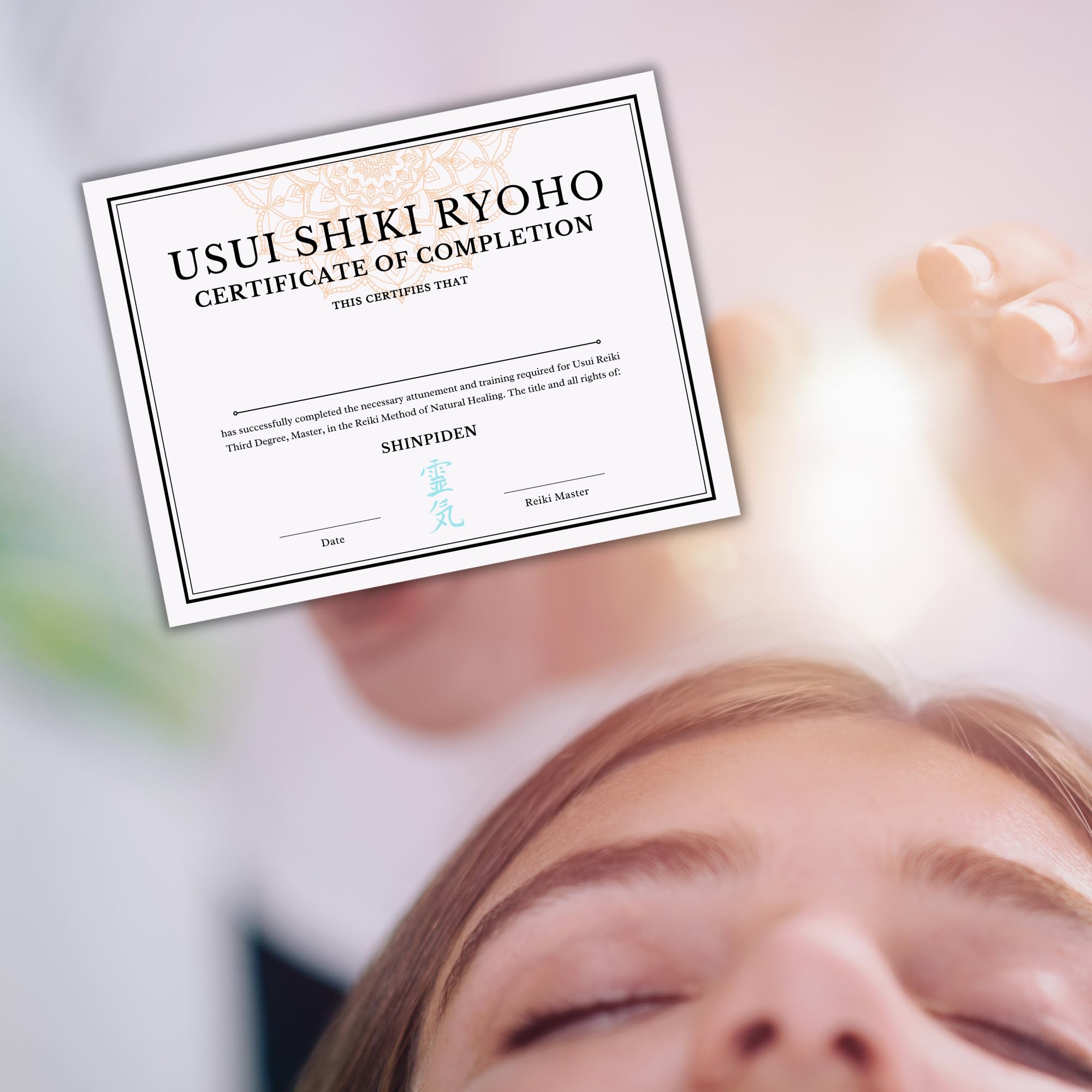 Certificate Paper Reiki Master Certificate Of Completion Of Usui 1st Degree  Shoden, 2nd Degree Okuden, And 3rd Degree Shinpiden Reiki Master 60 Total  Certificates, 20... Reiki Symbols
