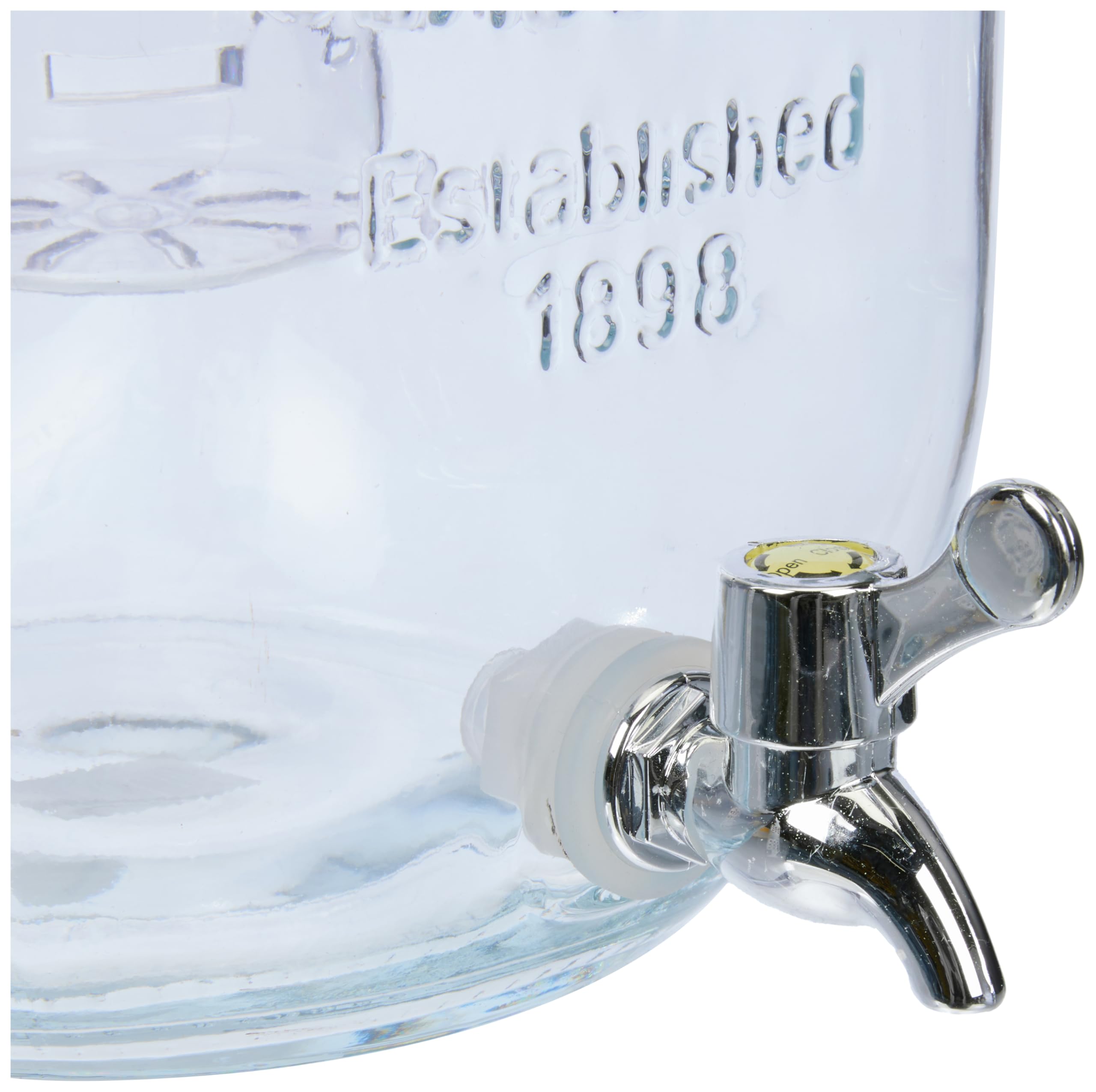 KitchenCraft Home Made Giara / Contenitore Dispenser in Vetro per Bevande con Infusore, 38.2 x 27 x 26.8 cm, Capacità 7.5 L, Trasparente