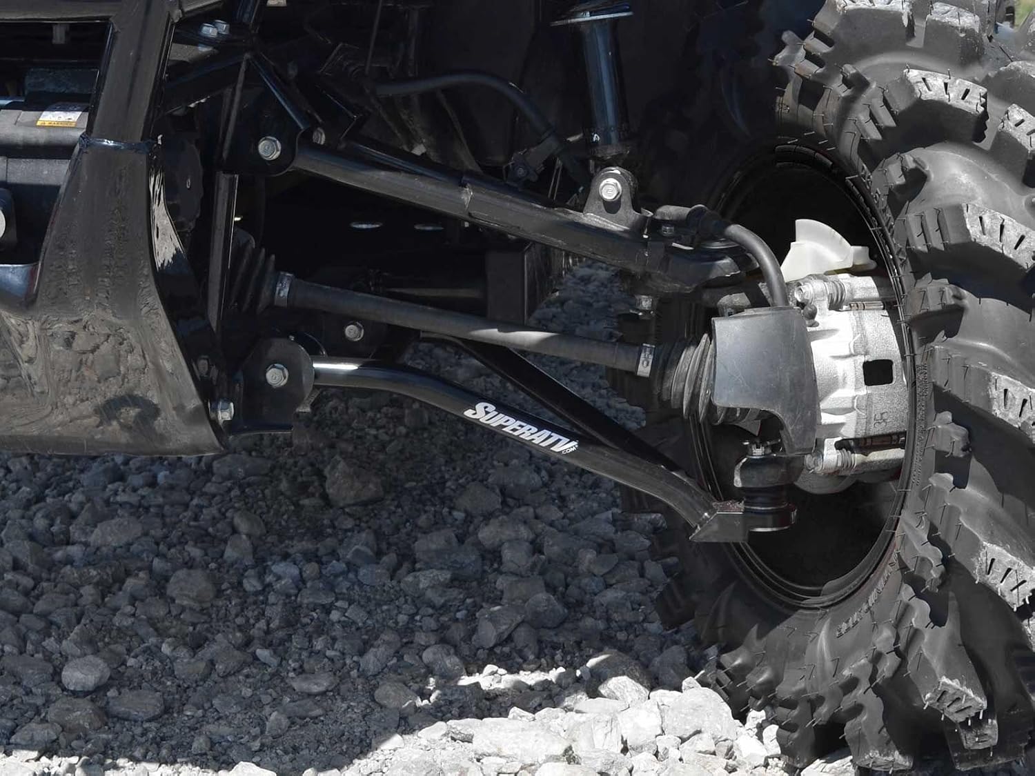 SuperATV High Clearance A-Arms Compatible with 2014+ Honda Pioneer 700/700-4 | Black | Made with 1 inch Tubing | Unique Bend Design Adds 2 inches of Ground Clearance