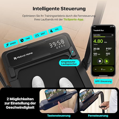 Mobvoi Home 3 en 1 Tapis de Course Pliable avec Plateforme de Marche Inclinable à 6% Tapis de Course de Bureau,2.5 HP, 120 kg, 12 km/h, Portable, sous Le Bureau - 3