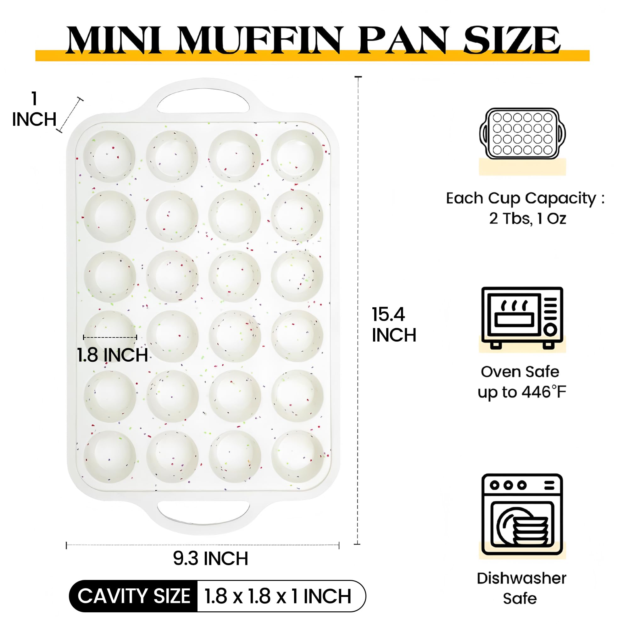 1 mini molde de silicona para magdalenas con marco de metal, bandeja antiadherente para magdalenas de 24 tazas para hornear, moldes pequeños para magdalenas con asas (crema) 5