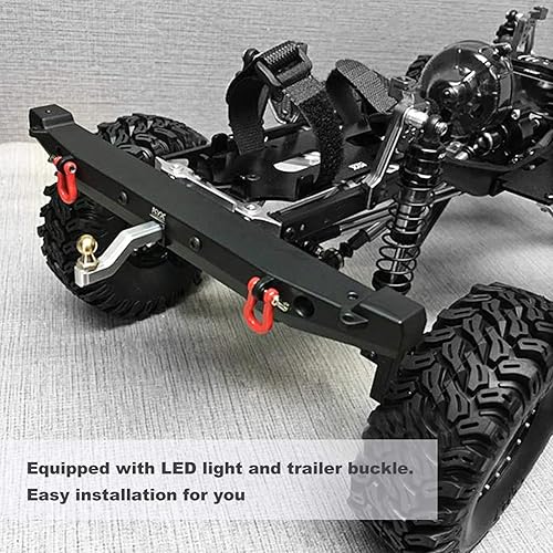 Miniatura 9 de Tbest Parachoques trasero RC, parachoques trasero LED RC Crawler Soporte de parachoques de metal compatible con SCX10II 90046 modelo de automóvil