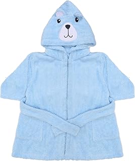 فوطة مطرزة بغطاء رأس للأولاد بعمر عامين من جونيور، لون أزرق فاتح