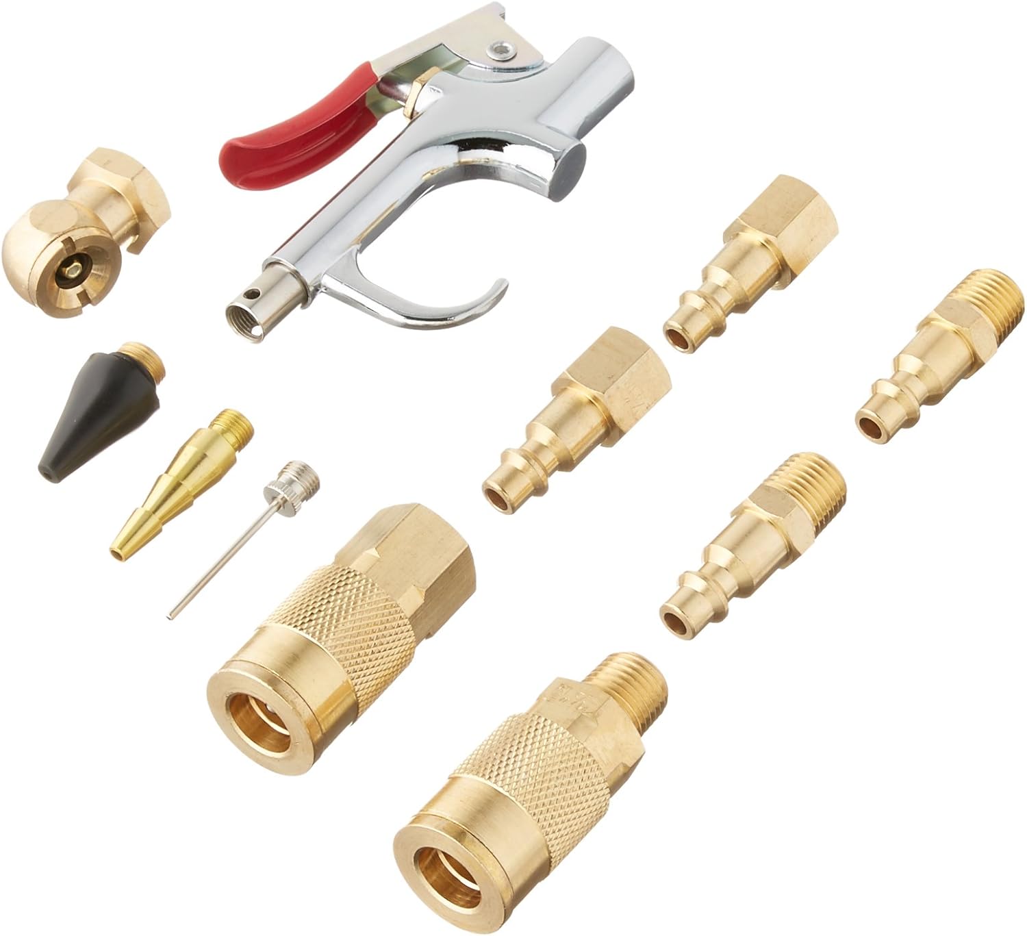 EXELAIR by Milton EX0312BKIT - Blow Gun and Air Accessory Kit - Safety adapter, Nozzle Tips, Inflator Needle, Ball Foot Air Chuck, and M-Style Couplers/Plugs - 150 Max PSI, (12-Piece)