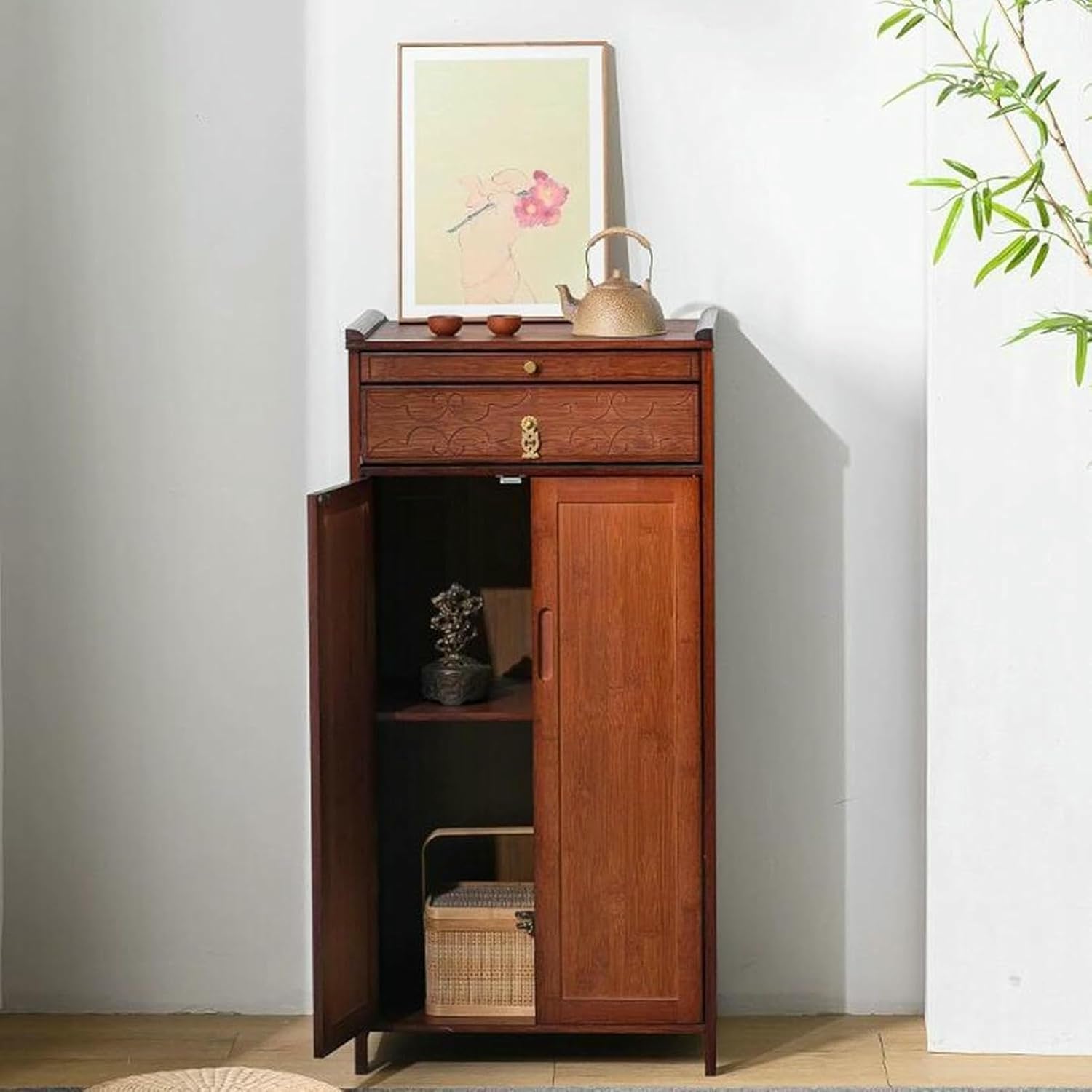 Altar Table, Chinese Pedestal Offering Table for Buddha, Meditation and Incense, Puja Tribute Cabinet，Buddha Statue Stand Shrine Altar Table