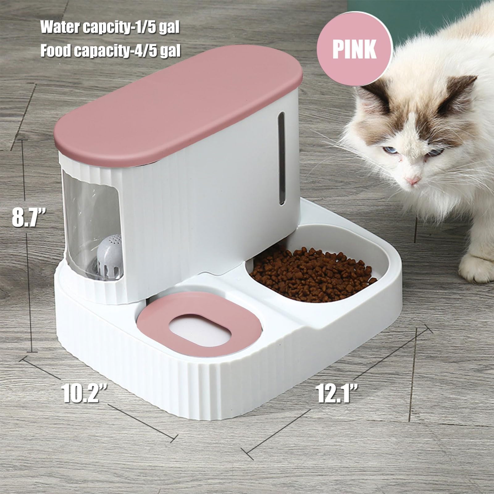 Comedero automático for Perros y Gatos, Juego de alimentación Agua Comida for Mascotas Interior, Color Verde