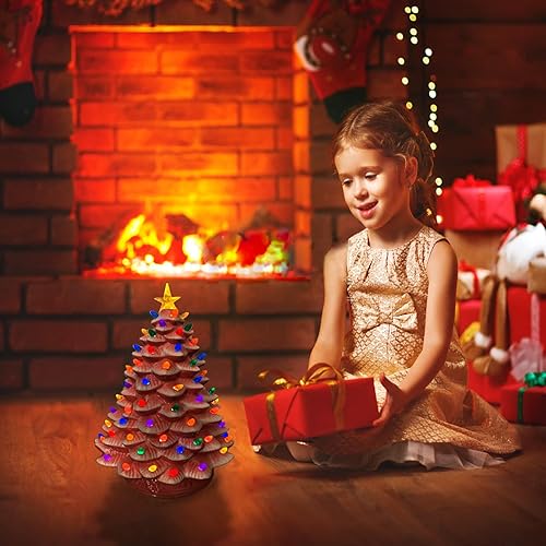 Miniatura 7 de Ceramic Christmas Tree Replacement LightsBulbs, Ceramic Tree Medium Multicolor Twist Light Ornaments(117 Bulbs+5 Topper Star)