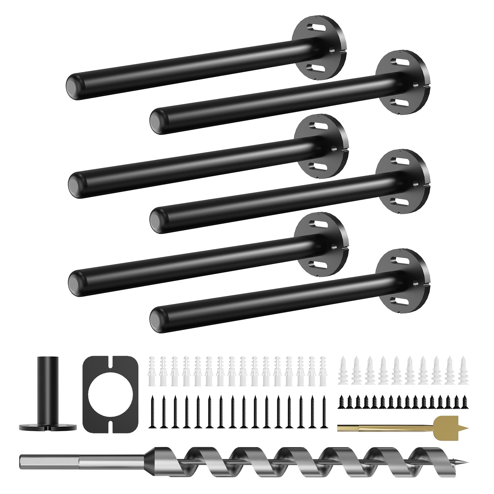 6pcs Wall Shelf Brackets Heavy Duty Floating Shelf Bracket Hidden,Invisible Black Shelving Brackets Decorative Floating Shelf Hardware Heavy Duty,Metal Shelf Support Bracket (6 inch-6pcs) — Amazon image 11