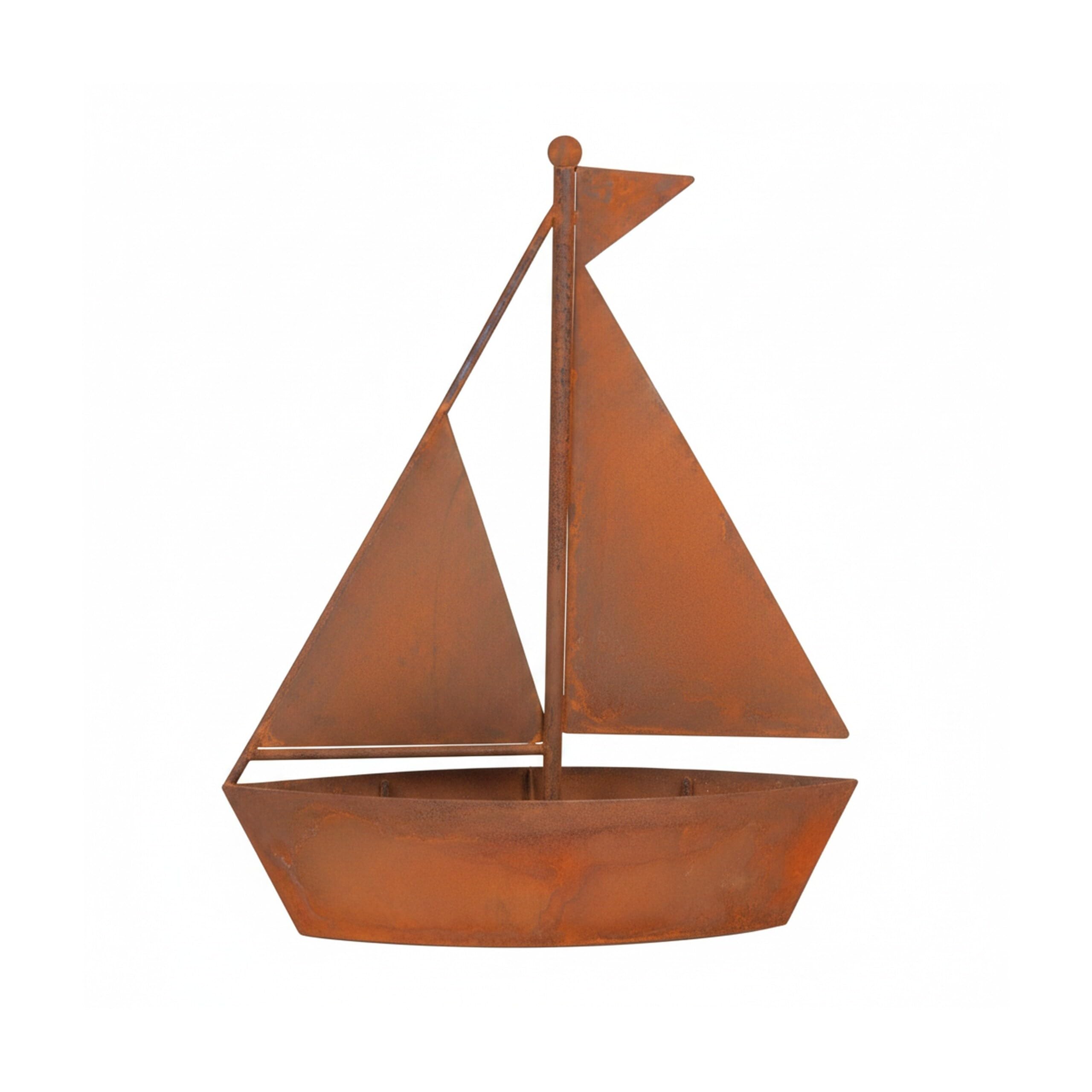 Relaxdays Gartendeko Rost, Metall, HxBxT: 43 x 34,5 x 10 cm, braun