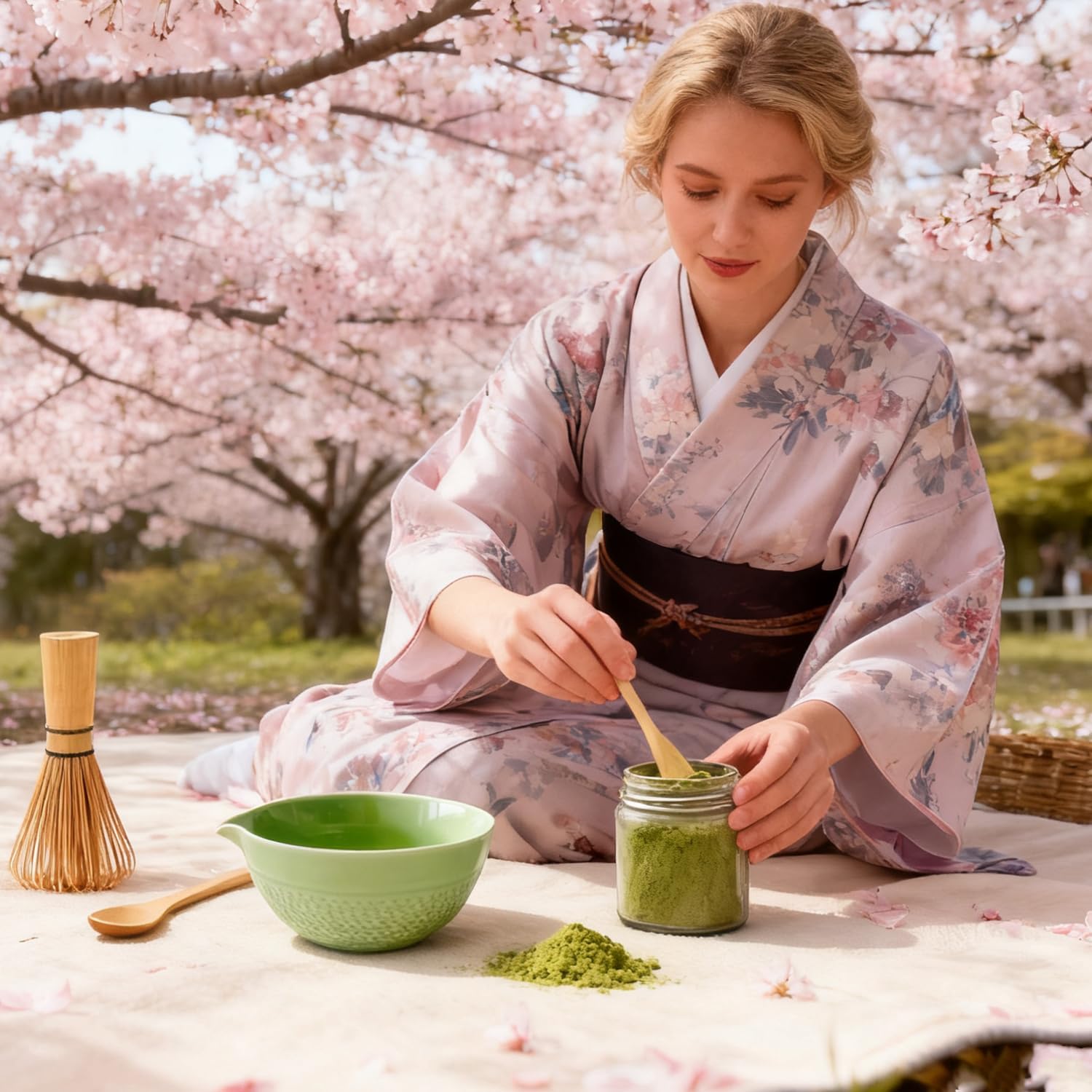 Matcha Bowl with Spout – Ceramic Matcha Chawan 500 ml/18 oz for Matcha Powder, Salad, Tea, Soup – Japanese Style Mixing Bowl for Tea Lovers