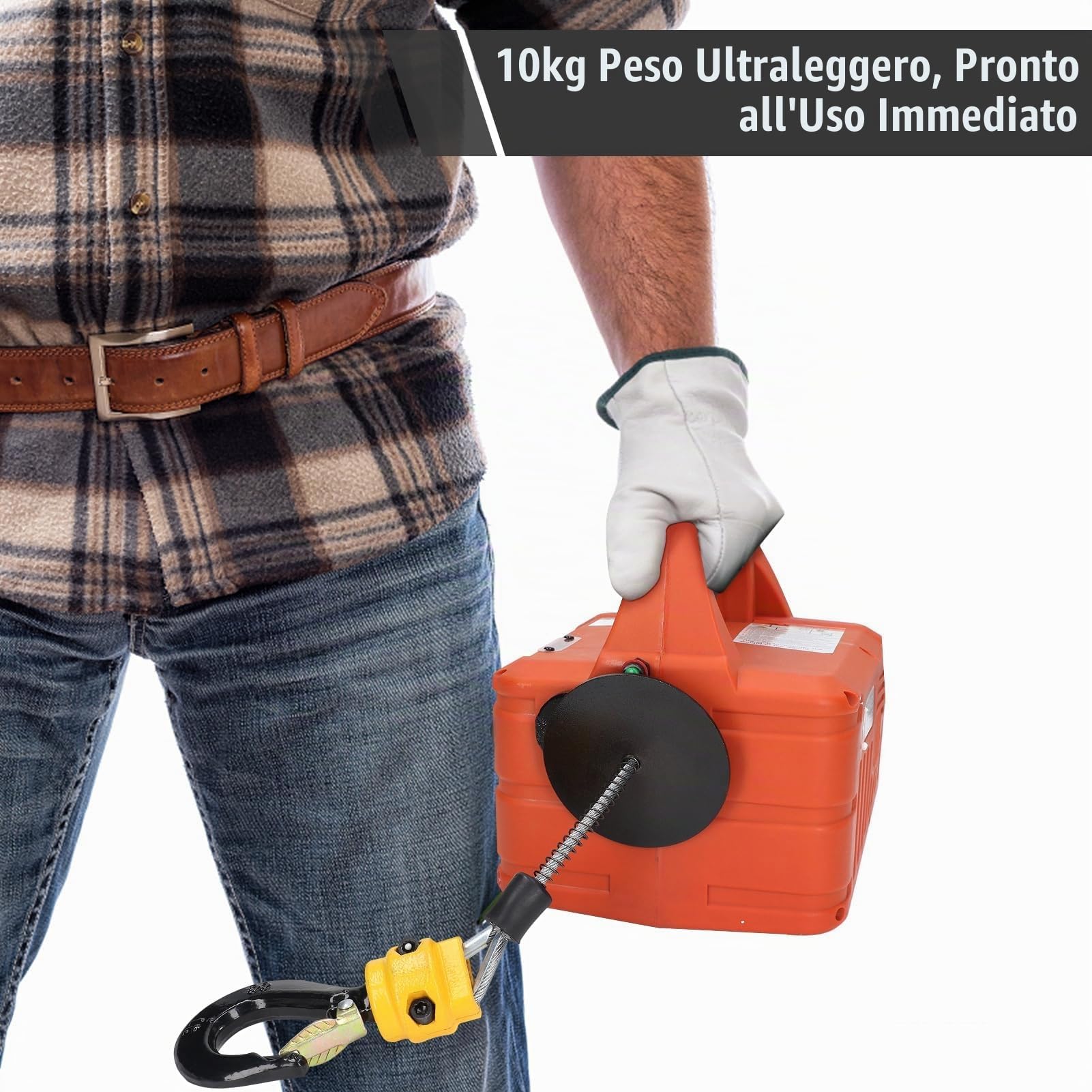 Verricello Elettrico, Paranco Elettronico 500 Kg con Telecomando Wireless Protezione Sovraccarico 7,6 M Altezza di Sollevamento Massima 1500 W (Spina europea 220 V)