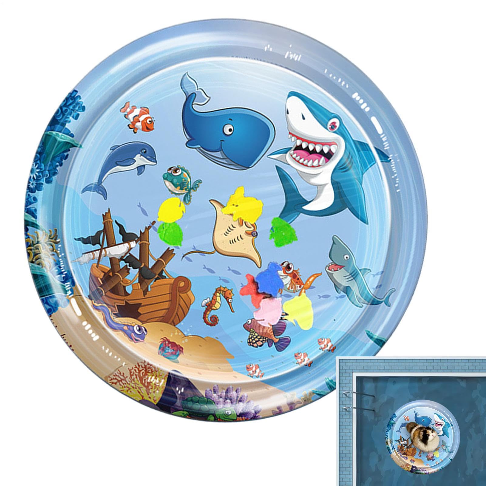 Water Play Mat for Cats Cooling PVC Entertainment Pad, Cool Comfortable