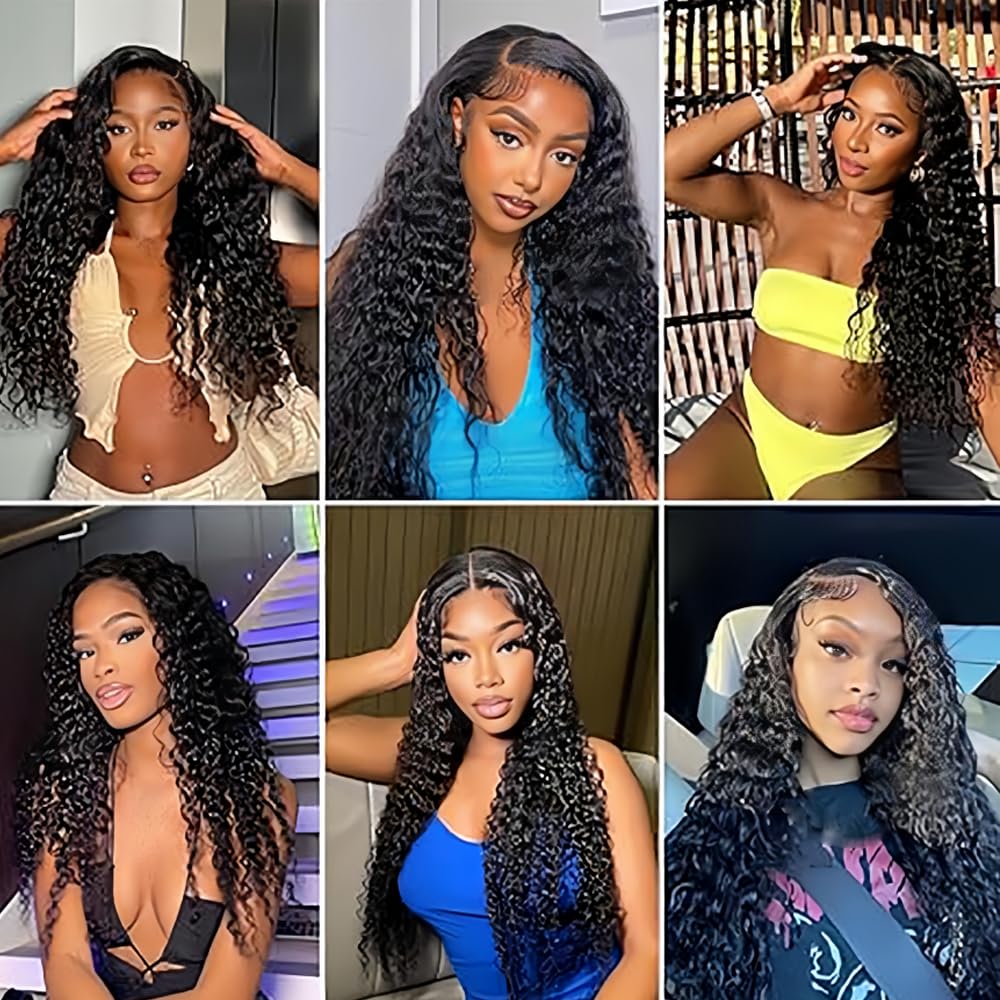 Human Hair Bundles Extensions de cheveux humains #1B Natural Black Color Deep Wave Echthaar Tressen Human Hair Extension 1 Bundles Totaling 100 Grams12 Pouces