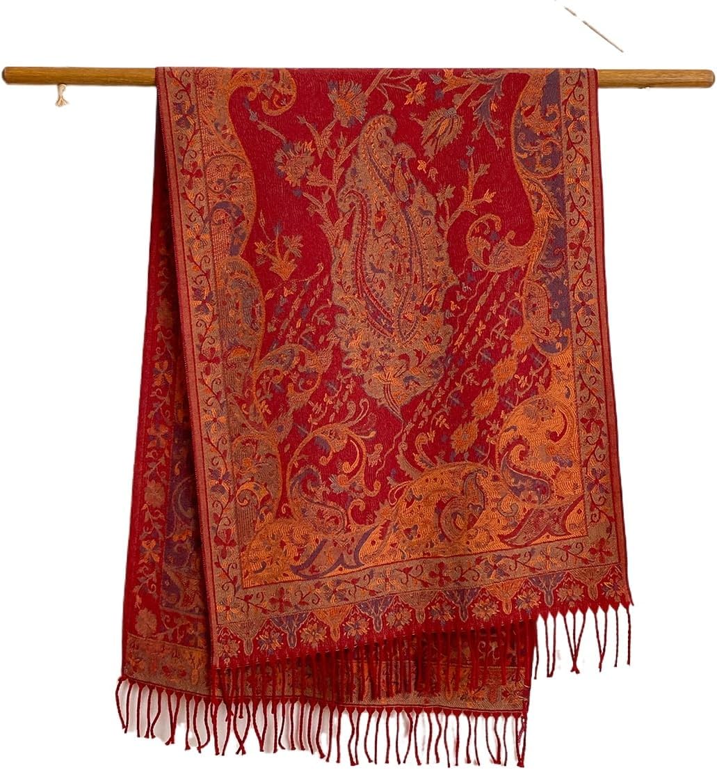 Classic popular imitation cashmere jacquard print fringed scarf women's autumn and winter elegant shawl