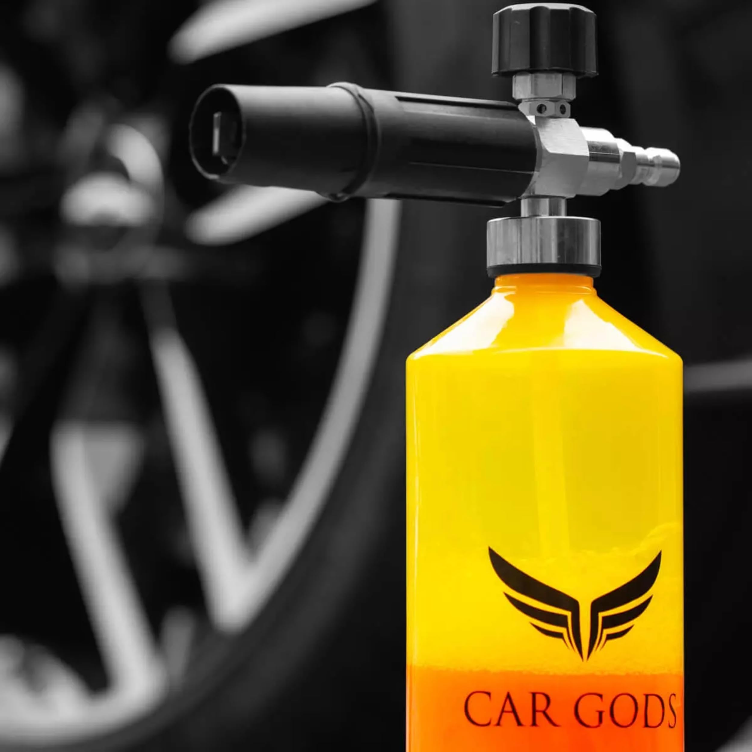 Canon/Lance à Mousse à Neige Car Gods – Capacités de Mousse Haute densité – Peut contenir jusqu'à 1 Litre de concentré, Gold