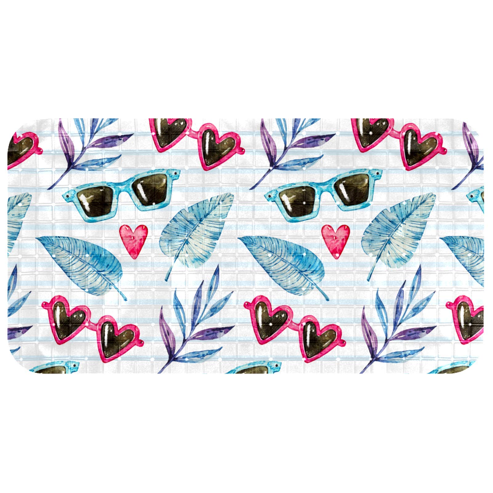 Tapis de bain pour salle de sport et spa rectangle texturé au style estival relaxant