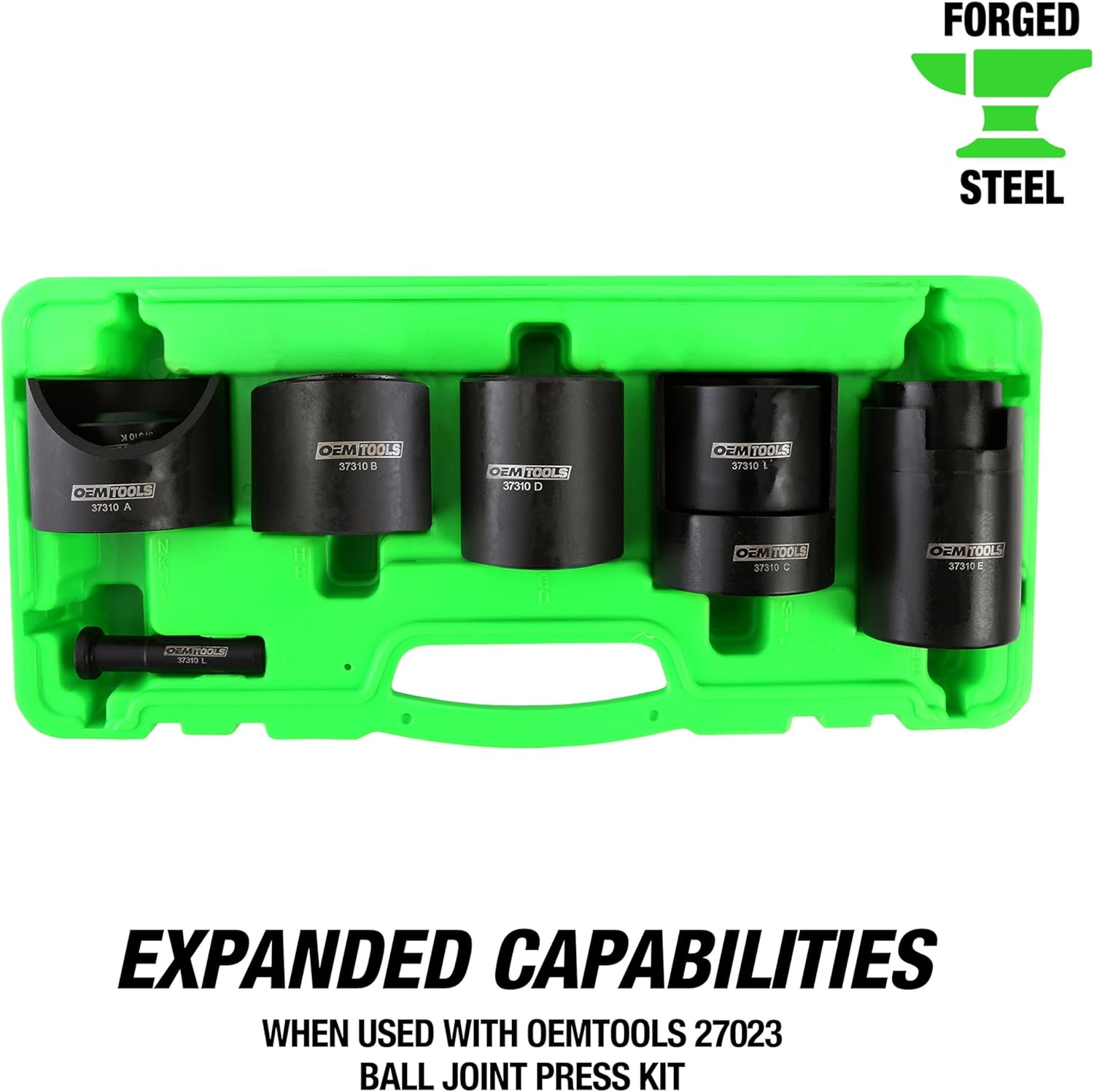 OEMTOOLS 37310 Master Ball Joint Installer/Remover Adapter Set, 14 Piece Master Adapter Tool Kit for 27032 Ball Joint Press Kit