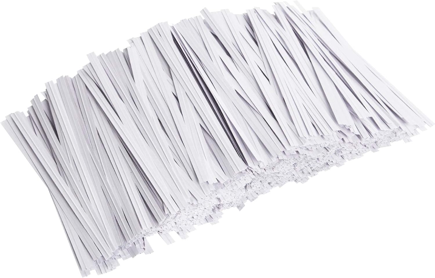 Unves 1000 Pcs White Paper Twist Ties Reusable Bread Ties for Bags Candy Coffee Cello Cake Pops (4 Inches)