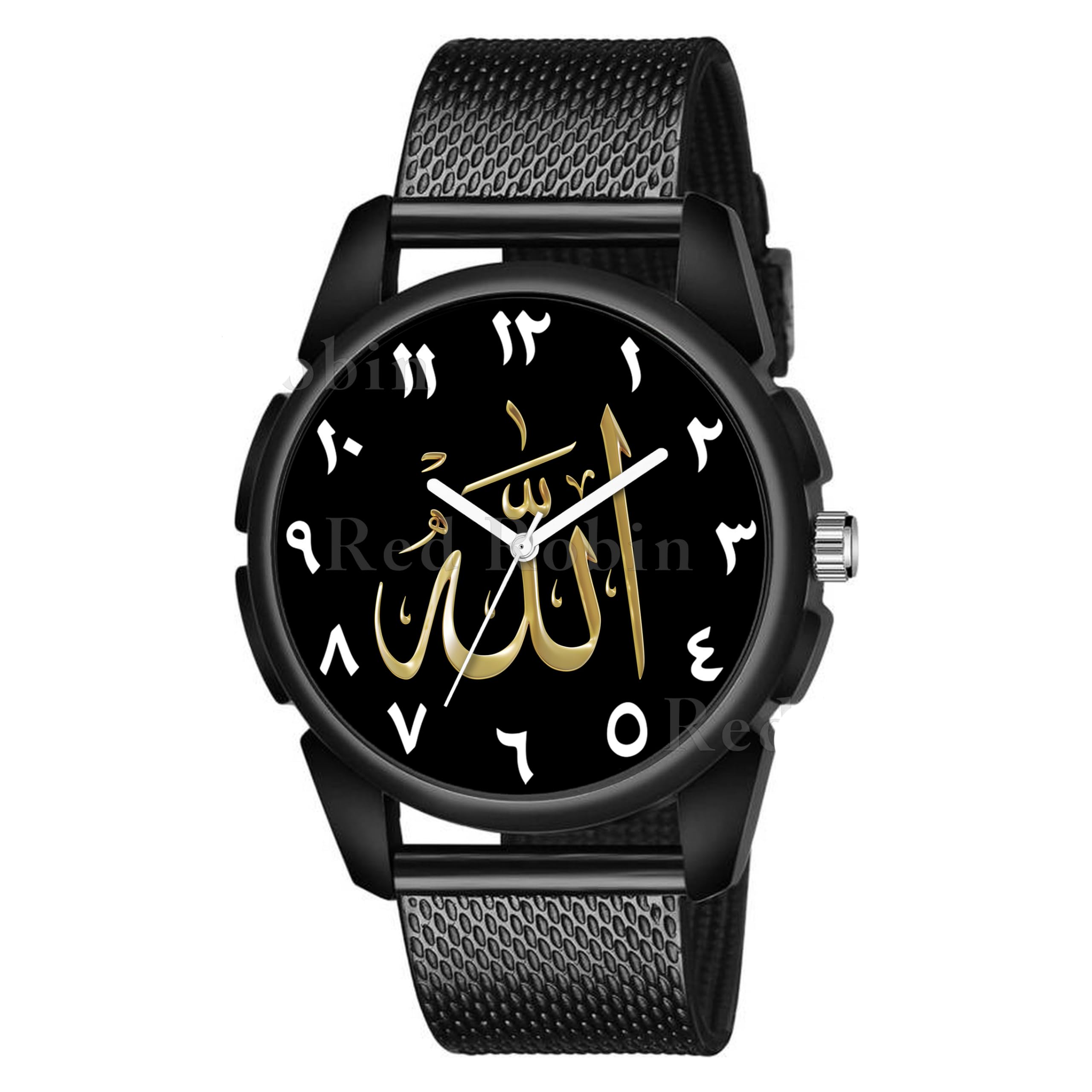 Gadgets World Analog Allah Design Black Dial Stylish Black Silicone Strap Wrist Watch for Muslim Men and Boys, Pack of 1 - ALLAH-J16-BLK-SFR (B0CV7KH6Z4) Amazon Price History, Amazon Price Tracker