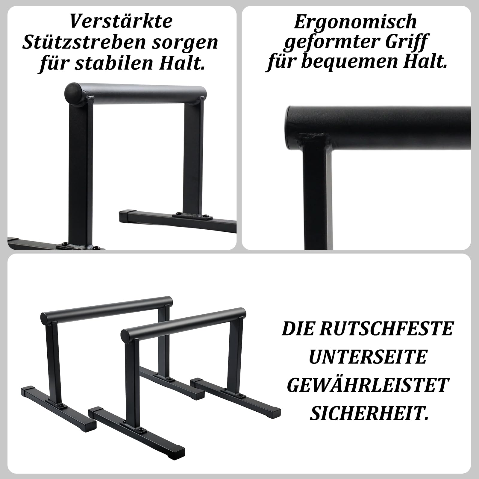 Parallettes mit Holzgriffen, Rutschfeste Handstand Griffe/Dip Bar für Calisthenics, Krafttraining & Yoga, Handstand Stütze für In- und Outdoor