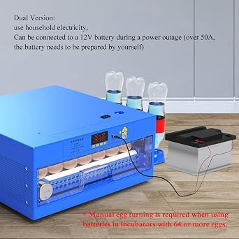 Eggs Automatic Chicken Incubators, Farm Poultry Hatcher Machine, LED High-Efficiency Automatic Egg Turning & Temperature Control, for Hatching Chicken Duck Goose Birds (Color : 128 Eggs, Size : 1)