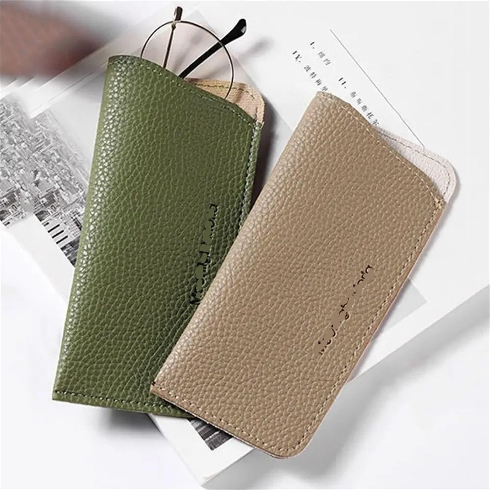 custodia occhiali Custodia Protettiva For Occhiali Da Sole Unisex In Pelle PU, Borsa Portatile For Lettura For In Tinta Unita