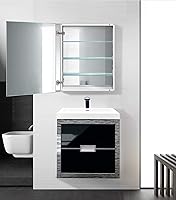 Vista 4 de Krugg Botiquín Montaje en superficie o empotrado Bisagra Blum de cierre suave de 170 grados (24 x 30 pulgadas)