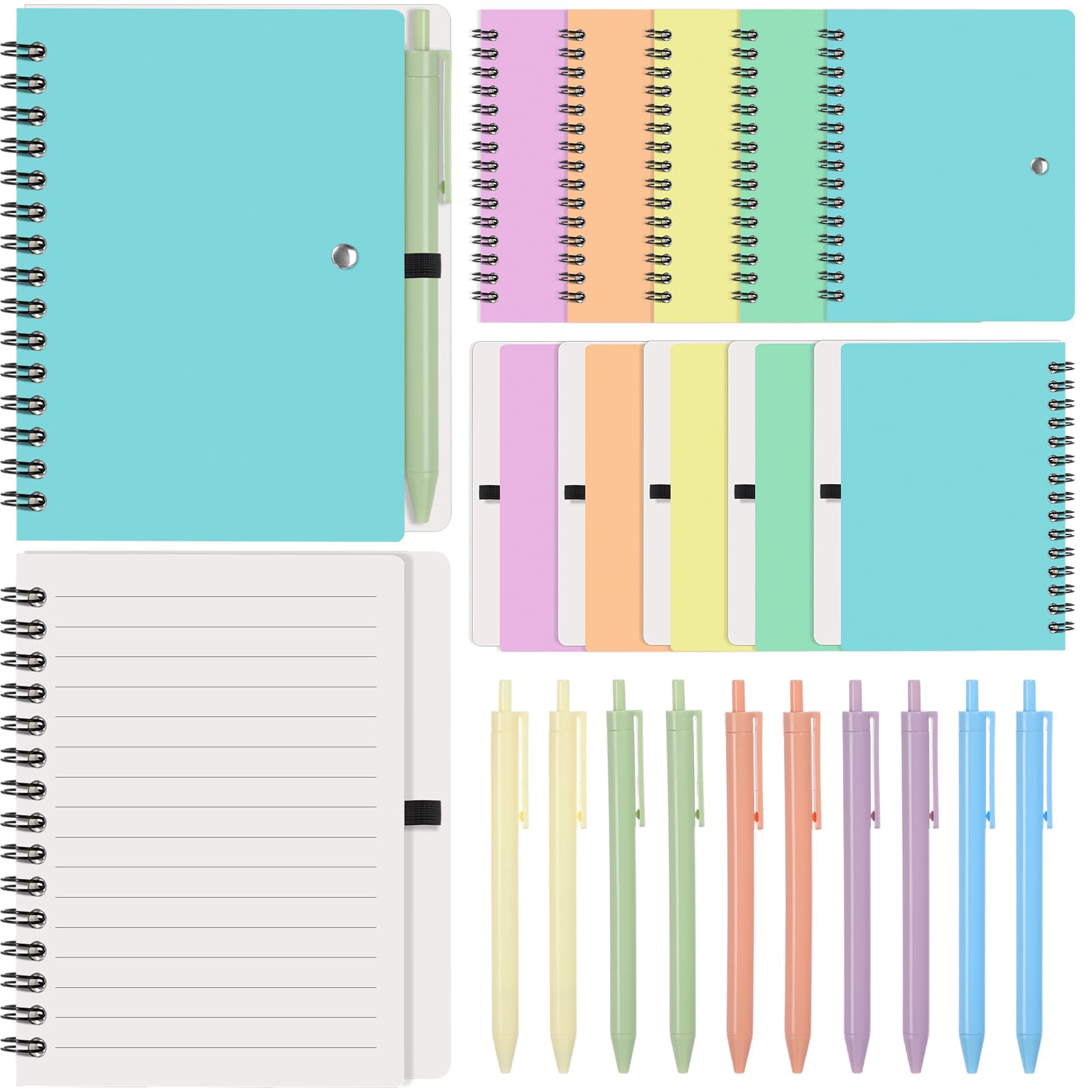 Resurhang Juego De 30 Cuadernos Pequeños Con Bolígrafo a Granel Pulgadas, Tamaño Bolsillo, Bloc Notas Forrado En Espiral Y , Cuaderno 100 Páginas, Regalo De, Para Mujeres Hombres, 4.5 X 5.5