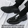 QOOEL Zapatos de Vestir Hombre Mocasines con Borla y Plataforma, Punta Redonda Ancha, Suela Gruesa, Tacón Bajo, Antideslizantes, para Oficina, Casual 4